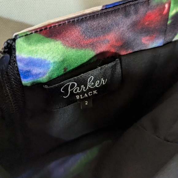 PARKER 'Tamara' Floral Sateen Strapless Notch Bodice Ball Gown Size 2 - Picture 7 of 11